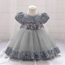 Baby Girl Sequin Lace Designed Fluffy Baptism, Birthday Dress