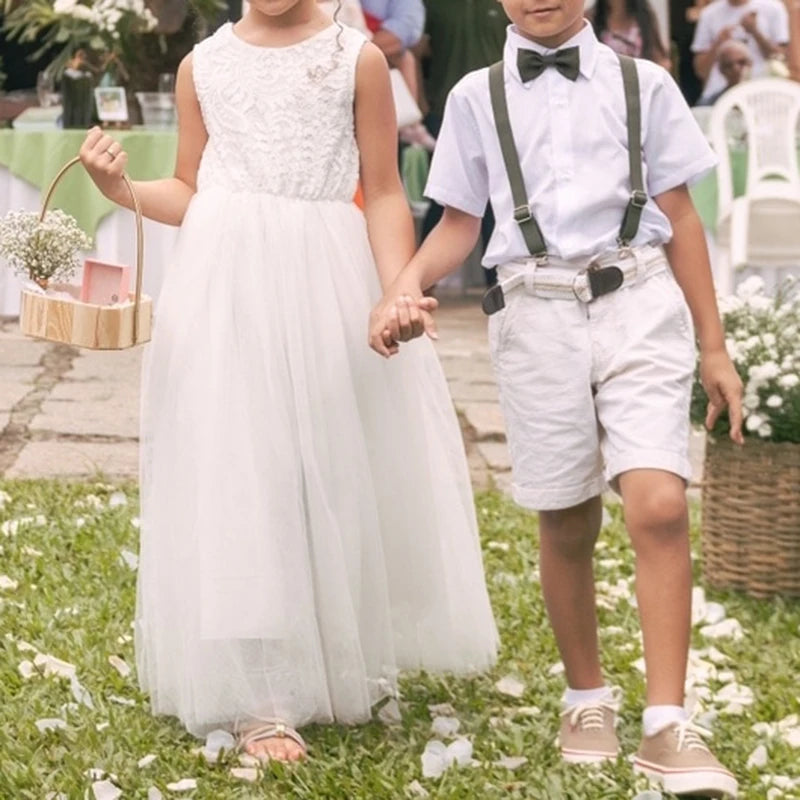 Little Girls Flower Lace Design Summer Birthday Dresses childrensterritory