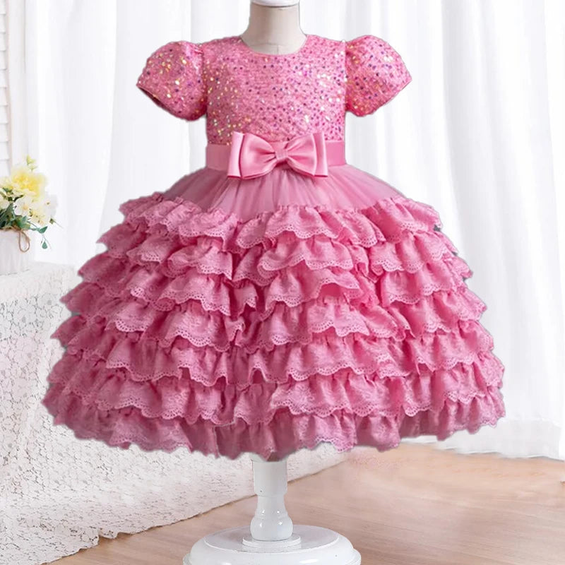 Stylish Shining Tiered Tulle Cosplay Party Dresses for Girls childrensterritory