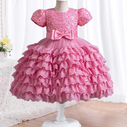 Stylish Shining Tiered Tulle Cosplay Party Dresses for Girls childrensterritory