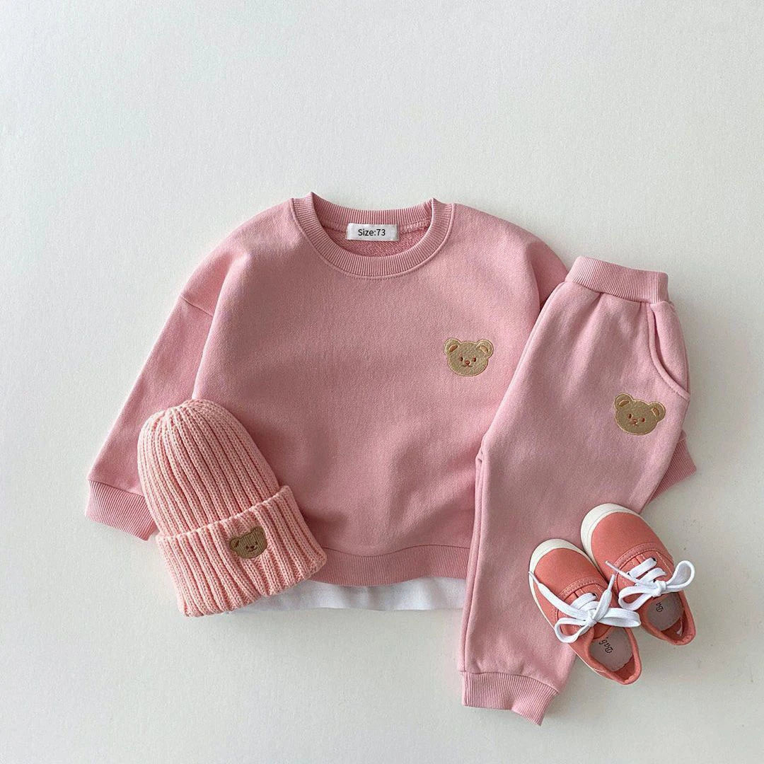 Bear Embroidery 2Pcs Boys Clothing Set