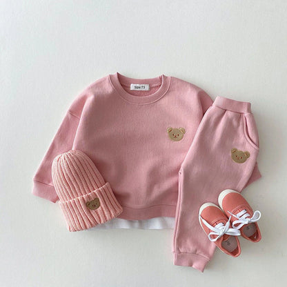 Bear Embroidery 2Pcs Boys Clothing Set
