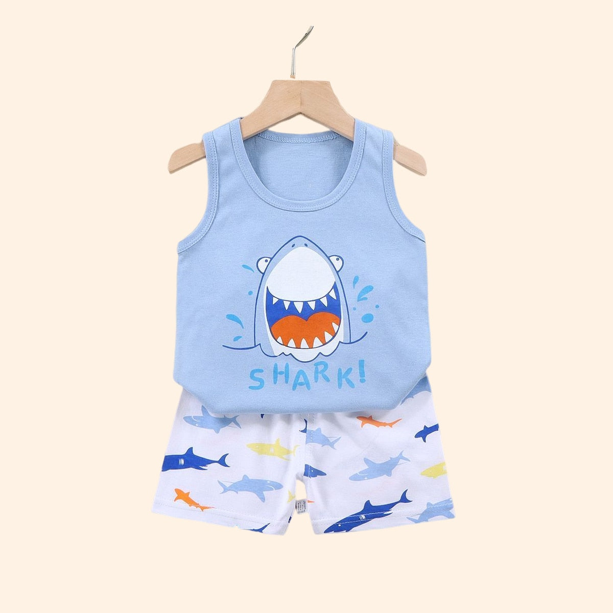 2PCS Cotton T-Shirts and Shorts Set for Toddler Boys Girls childrensterritory