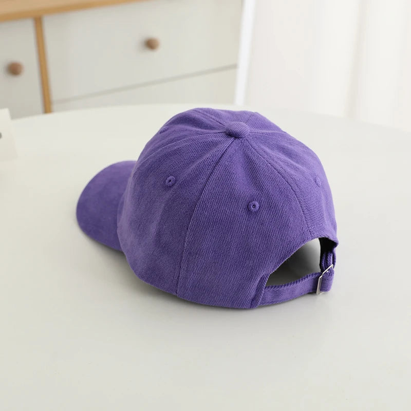 Little Girls Flowers Embroidery Adjustable Sports Caps