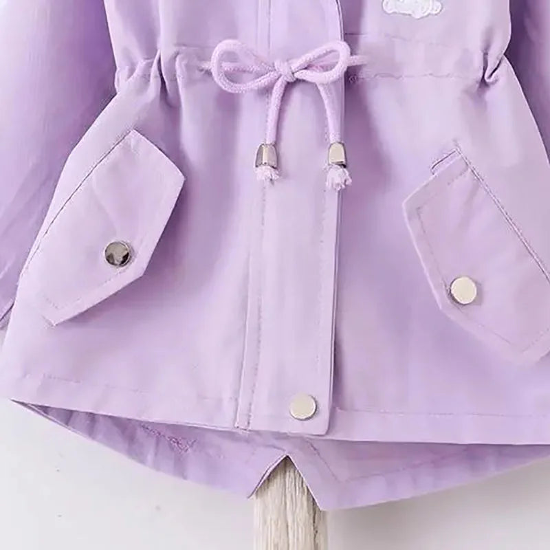 Girls' Long-Sleeved Rabbit Design Hooded Jacket