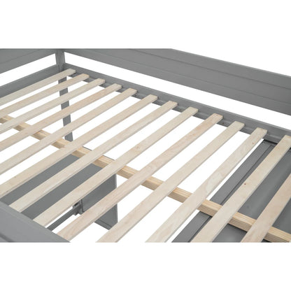 Full-size Loft Bed with Closets and Two-Drawer Desk with Cabinet childrensterritory