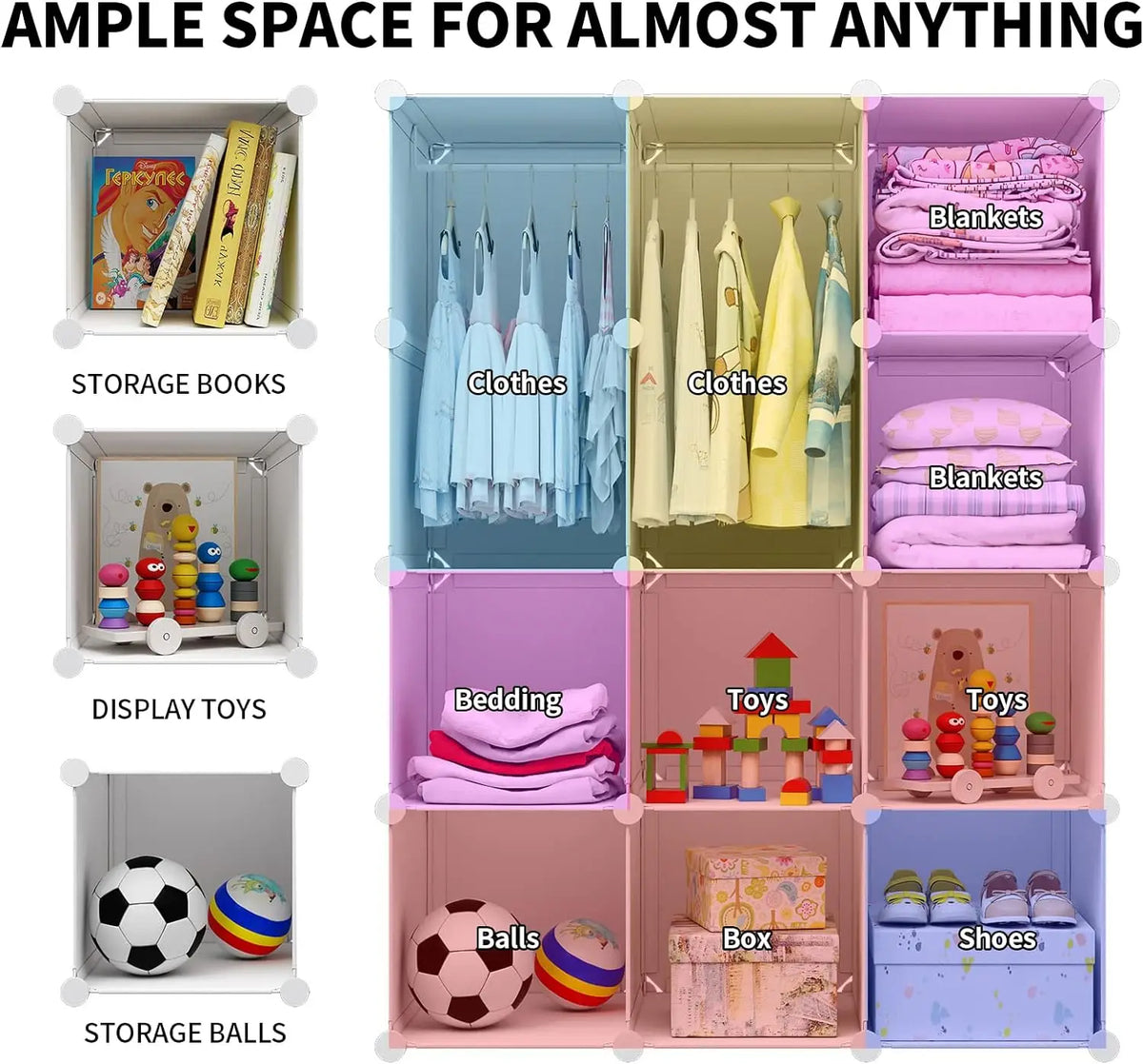 Portable Baby/Kids Storage Wardrobe for Closet childrensterritory