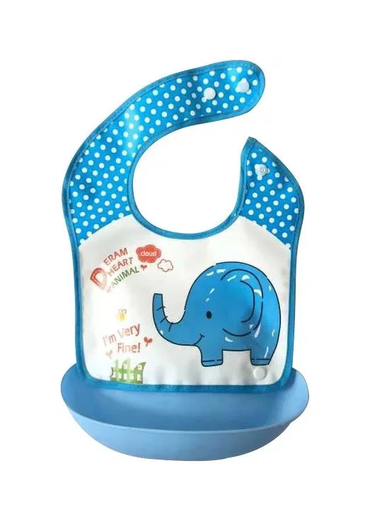 Soft Waterproof Cartoon Printed Adjustable Baby Bibs
