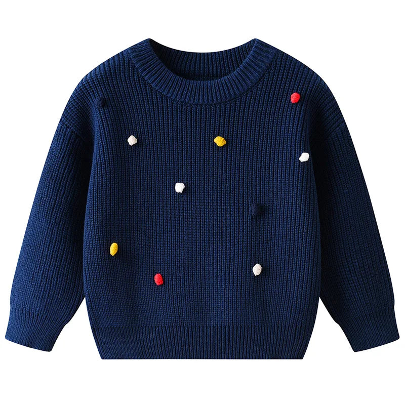 Girls' Long-Sleeved Casual Winter Pullover Sweater