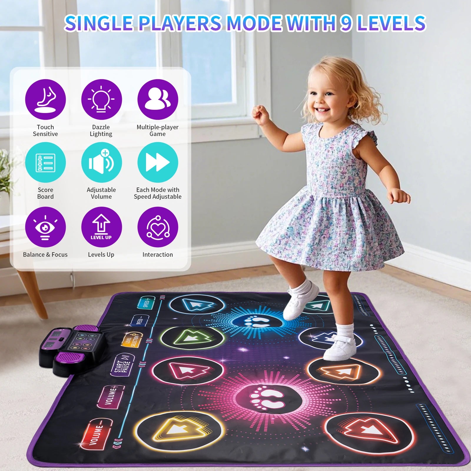 Kids Interactive Musical Floor Mat for Dance and Play Activities
