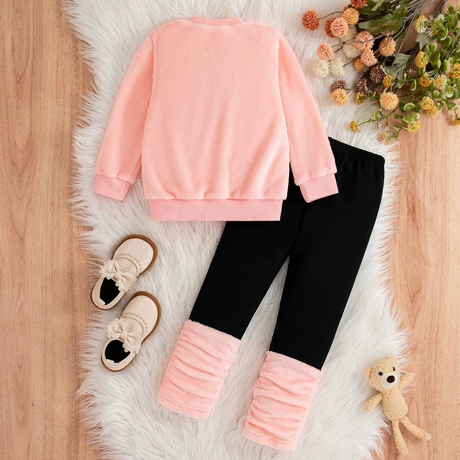 Girls’ Cartoon Design Winter Clothing Set childrensterritory
