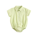 Plaid Cotton Baby Boys Short Sleeve Summer Bodysuit childrensterritory
