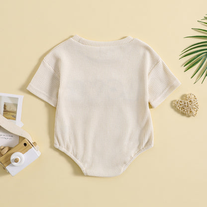 Love Embroidery Baby Unisex Summer Bodysuit childrensterritory