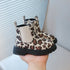 Leopard Print Anti Slip Children PU Zip Ankle Shoes childrensterritory