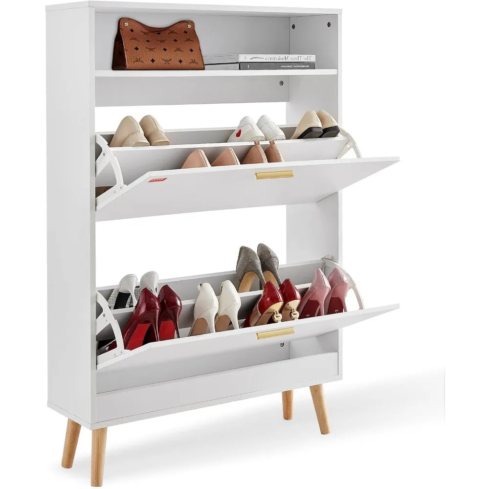 White Entryway Shoe Storage Cabinet for Home childrensterritory