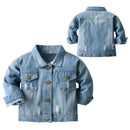 Baby/Kids Girls Boys Button Pocket Down Denim Jacket