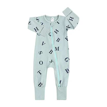 Long Sleeves Printed Baby Girl/Boy Zipper Bodysuits childrensterritory