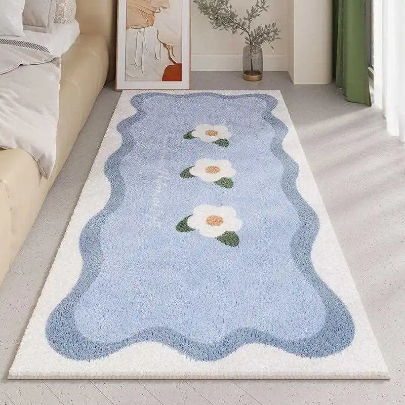 Nordic Cute Flower Girl Rugs for Bedroom, Large Area