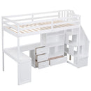 With an L-shaped Desk and a Storage Staircase, The Twin Size Loft Bed childrensterritory