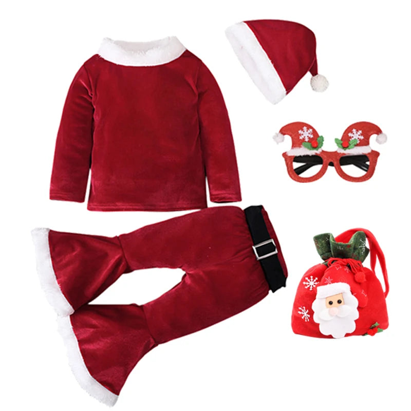 Girls' Long-Sleeved Christmas Party Dresses childrensterritory