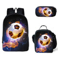 3D Soccer Printed Light Weight School Backpack for Children