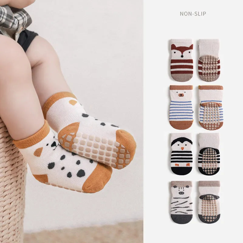 Cartoon Animal Print Infant Floor Socks childrensterritory
