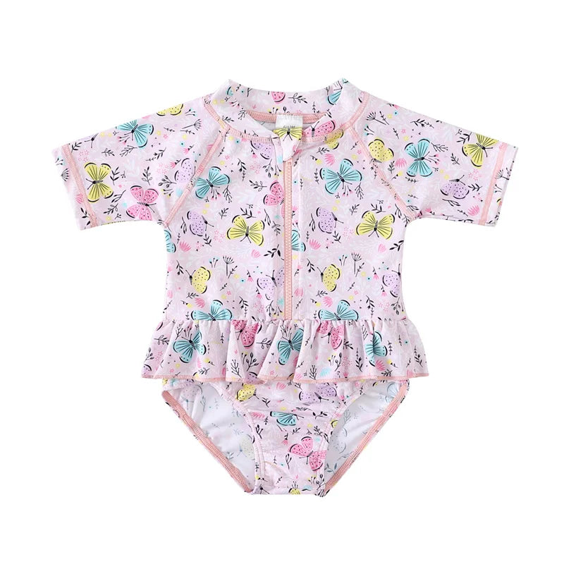 Toddler/Baby Girl Ruffle Printed One Piece Swimsuits