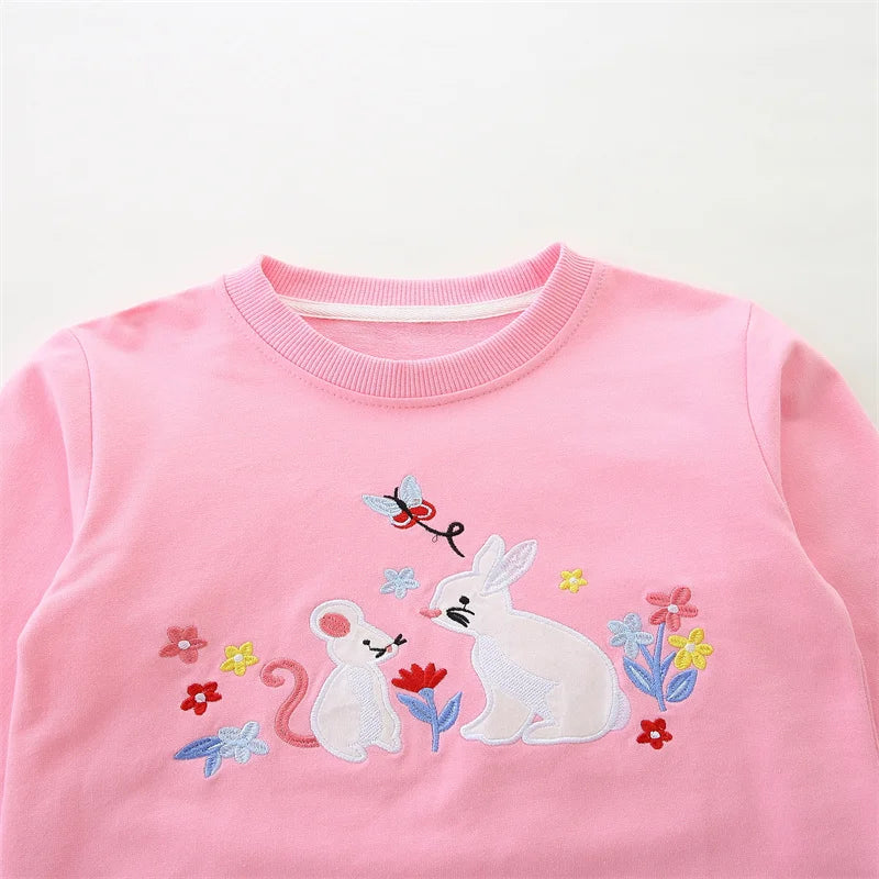 Various Cartoon Design Little Girls' Long Sleeve Sweatshirts