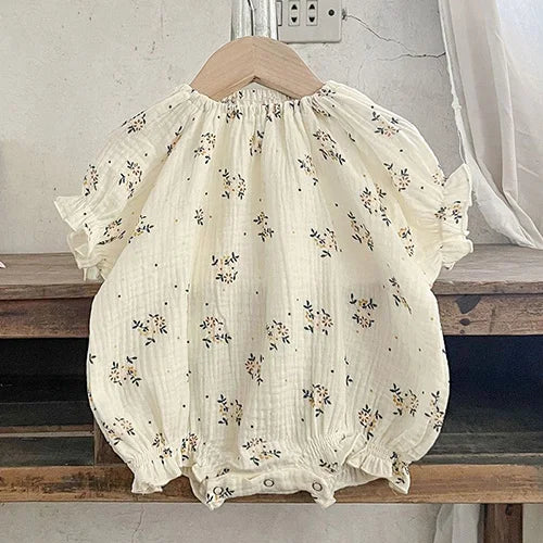Baby Girls Korean Style Printed Summer Cotton Clothes Set childrensterritory