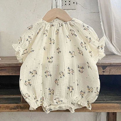 Baby Girls Korean Style Printed Summer Cotton Clothes Set childrensterritory