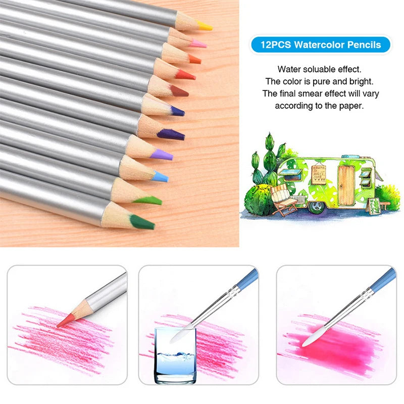 Portable Drawing Pencil Set: 72/95/144 PCS Artists Tools