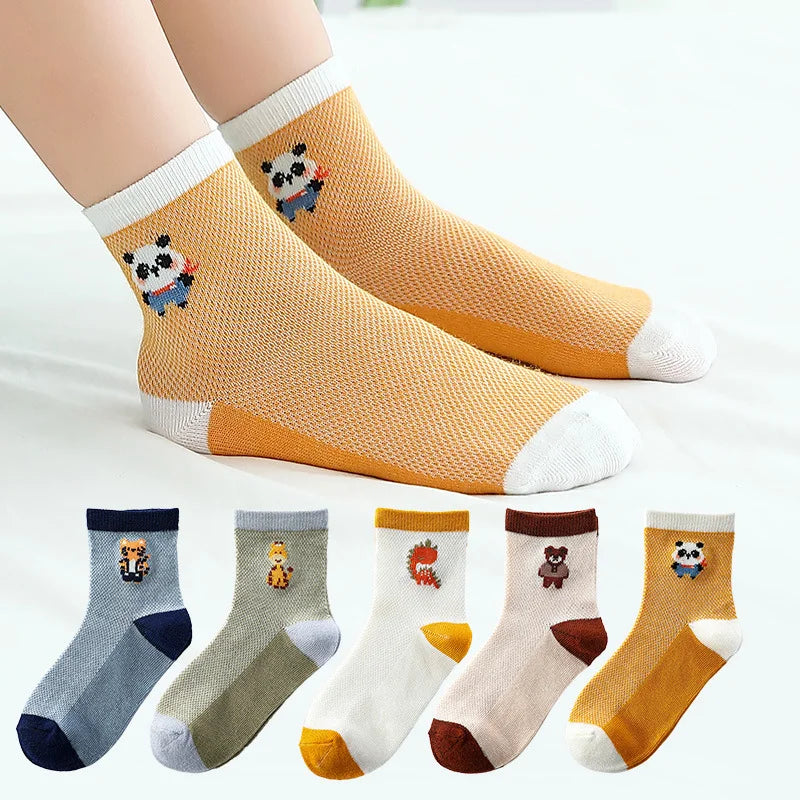 Baby/Kids Thin Mesh 5 Pairs Soft Breathable Cotton Socks