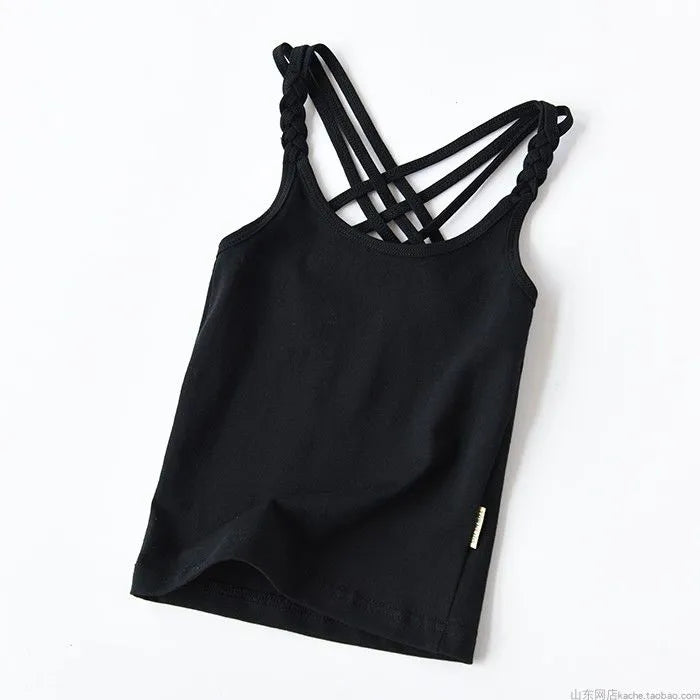 Kids Girls Cotton Camisole Knitted Tank Tops childrensterritory