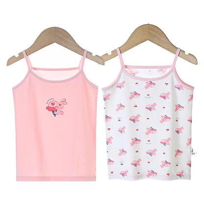 Young Girls Cartoon Design Soft Cotton Camisoles childrensterritory