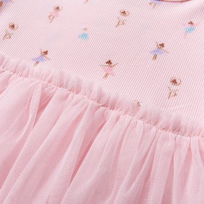 Round Neck Cartoon Design Summer Girls Dresses childrensterritory