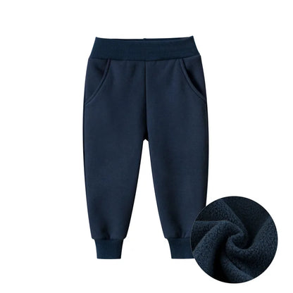 Kids Solid Color Elastic Waist Winter Sports Pants childrensterritory