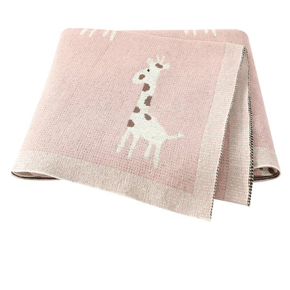 Cartoon Print Soft Cotton Fabric Baby Blankets childrensterritory