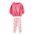 Kids Girls Heart Print Pink Cotton Hoodie and Legging Sets for Autumn childrensterritory