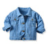 Candy Color Unhooded Denim Jacket for Little Boys Girls childrensterritory