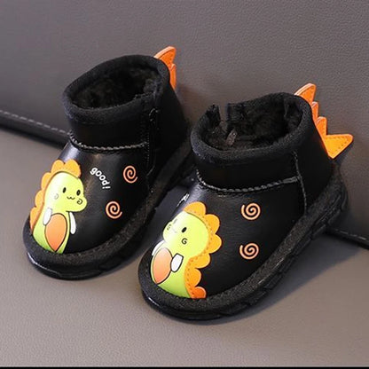 Kids Cartoon Dinosaur Design Warm Snow Boots childrensterritory