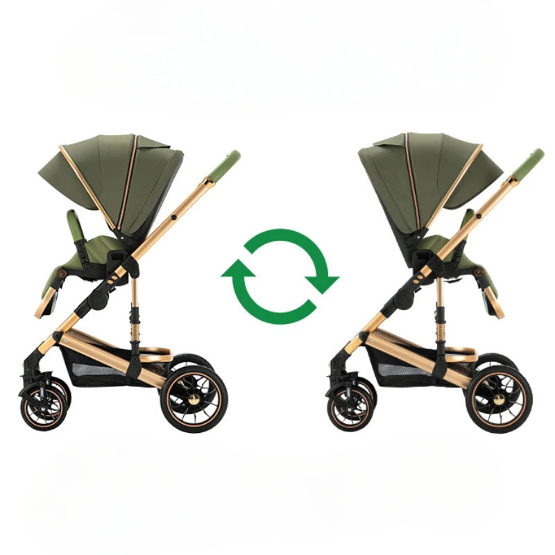 Eggshell Sleeping Basket Lightweight High View Two-way Baby Stroller childrensterritory