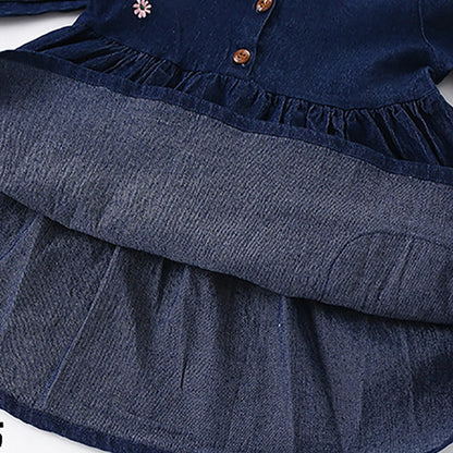 Kids Girls Cartoon Design Autumn Cotton Dresses childrensterritory