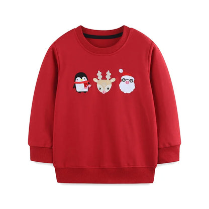 Cartoon Animal Print Long Sleeve Kids Boys Sweatshirts
