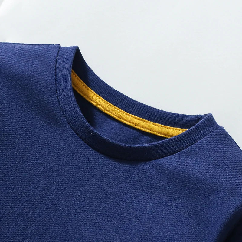 Cartoon Embroidered Kids Long Sleeves Cotton Tops childrensterritory