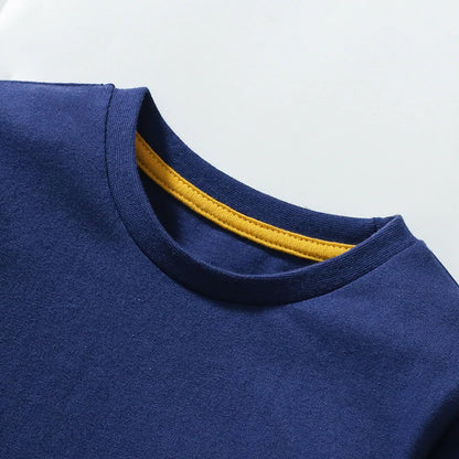 Cartoon Embroidered Kids Long Sleeves Cotton Tops childrensterritory
