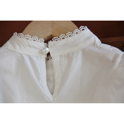 Kids Girls Korean Style Summer White Tops and Shorts Set childrensterritory