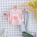 Toddler Girl Heart Print 2 Pieces Stylish Tracksuits Set childrensterritory