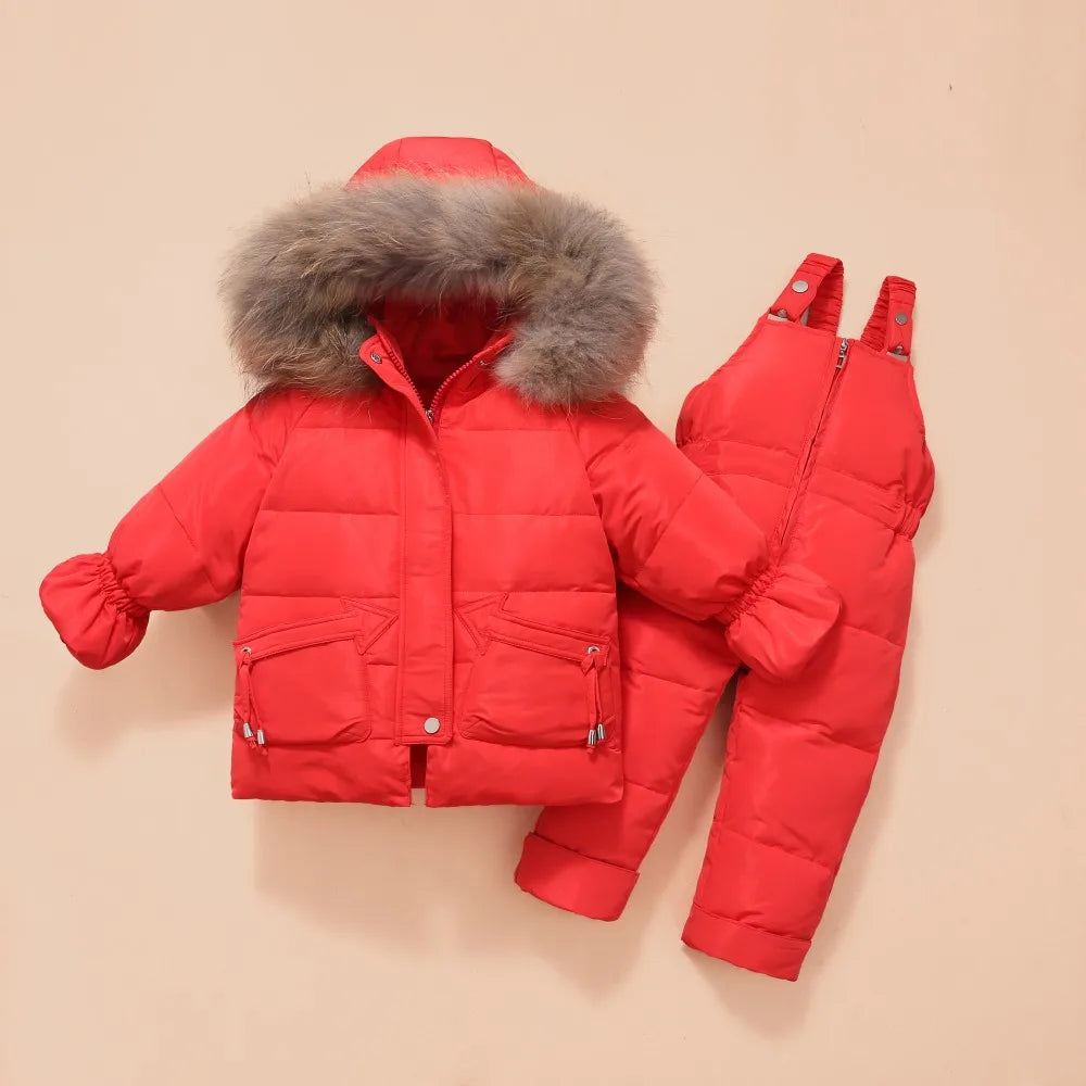 Little Boys Girls Thick Warm Down Jacket Jumpsuit Clothing Set childrensterritory