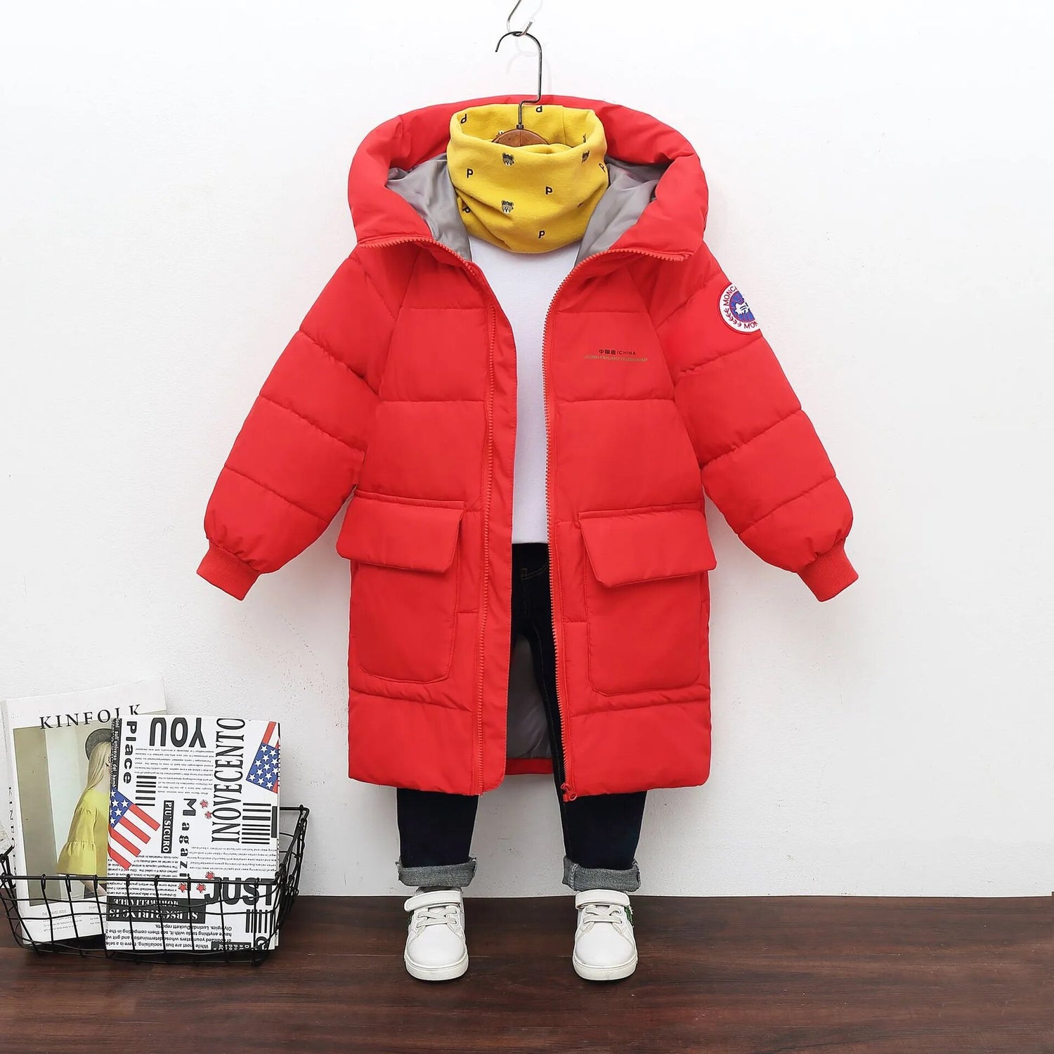 Long Korean Style Down Cotton Jacket for Kids Unisex childrensterritory