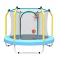 55'' Easy Assembly Kids Trampoline with Basketball Hoop childrensterritory